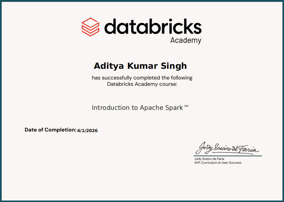 Introduction to Apache Spark™ Certificate